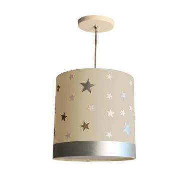 Imagem de Luminária Pendente Infantil Estrelas 25x25 1e27 Cru - Tom Luz, Bivolt