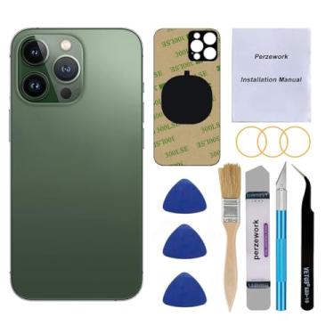 Imagem de Perzework Substituição de vidro traseiro para iPhone 13 Pro de 6,1 polegadas, todas as operadoras com kits de ferramentas de reparo profissional (verde alpino)