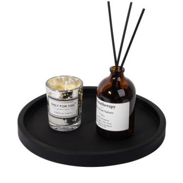 Imagem de Bandeja de banheiro Heagoale Silicone Redonda 20cm Preta