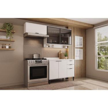 Imagem de Cozinha Modulada Completa Alpha 3 Peças (2Aéreos+1Balcão) C3P31 Branco - Carraro
