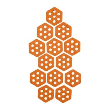 Imagem de KiBcsLic 12x Almofadas Hexagonais para Prancha de Surfe, Punho de Deck, Tapete Antiderrapante, Almofadas de Deck para Pranchas de Surf com Punho, Laranja