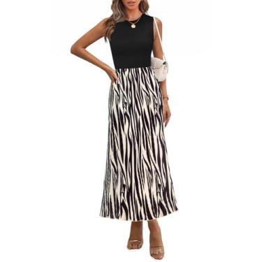 Imagem de Vestido PRETTYGARDEN Vestido maxi floral feminino de primavera sem man