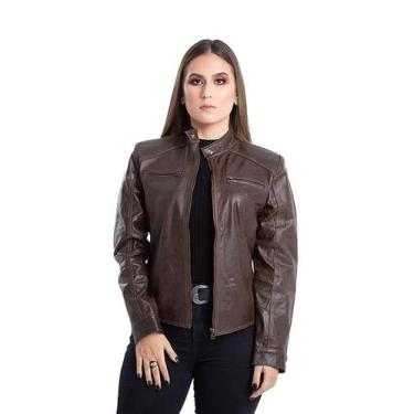 Imagem de Jaqueta de Couro GP Marrom Café - Parra Couros, P