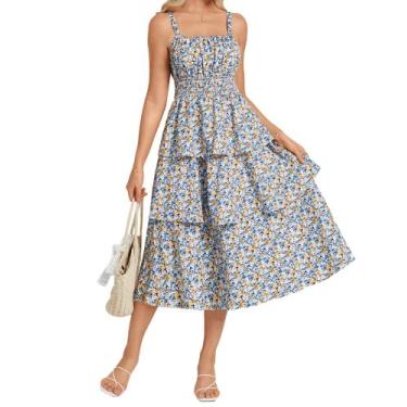Imagem de Vestido longo GRACE KARIN floral sem mangas A Line para mulheres