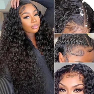 Imagem de Peruca Keshon Deep Wave 26 polegadas, 200% densidade, renda frontal em