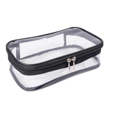 Imagem de Bolsa de cosméticos Jula Vance Portátil em PVC transparente com zíper 