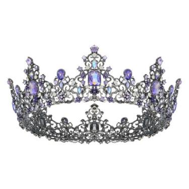 Imagem de Tiaras de casamento barrocas Crown SWEETV Queen para mulheres, pretas 