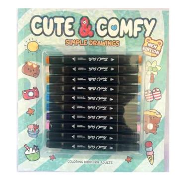 Imagem de Kit de Canetinhas para Colorir 10 Cores Livro de Colorir para Crianças Edição Nova (Verde)