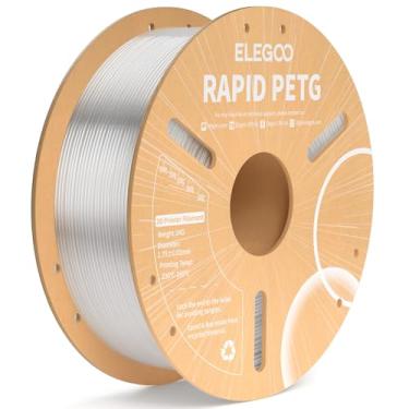 Imagem de ELEGOO Filamento PETG rápido 1,75 mm transparente 1 kg, filamento de impressora 3D para impressão de alta velocidade de 30-600 mm/s, precisão dimensional +/- 0,02 mm, serve para a maioria das