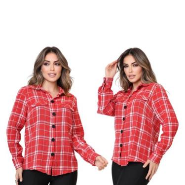 Imagem de Camisa Feminina Xadrez Festa Junina Manga Longa KIT COM 2 CAMISAS - La