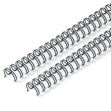 Imagem de Pente de encadernação em espiral de 3/8 pol. Pacote com 100 espinhas pretas para encadernação de arame de laço duplo passo 3:1 para tamanho A4, comporta até 60 folhas, para escritório, escola e