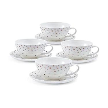 Imagem de Mikasa Conjunto Millie Gold metálico de 4 xícaras de chá e pires, 227 g