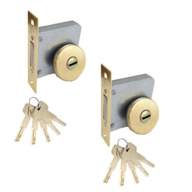 Imagem de Fechadura Auxiliar Tecnoponto 40mm - Latão/Inox