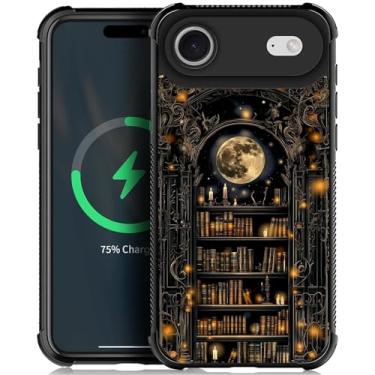 Imagem de Toulas Capa para 17 Air, design literário de estante gótica Dark Academia, proteção completa à prova de choque, anti-arranhões, capa de TPU, capas para homens e mulheres