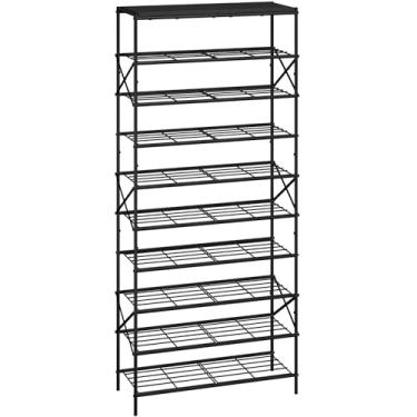 Imagem de IBUYKE Sapateira de 10 níveis, organizador de armazenamento de sapatos de grande capacidade para 40 pares de sapatos, rack de armazenamento de sapatos de metal com prateleira para entrada corredor