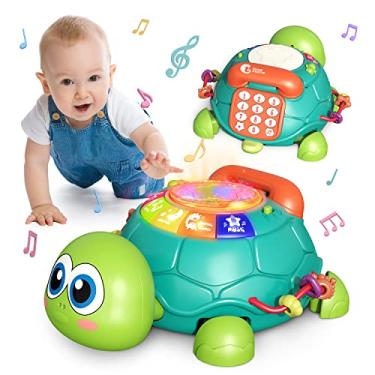 Imagem de CUTE STONE Baby Toys 6 to 12 Months, Musical Turtle Crawling Baby Toys for 12-18 Months, Early Learning Educational Toy with Light & Sound,Toy for Infant Toddler Boy Girl 7 8 9 10 11 12 Month