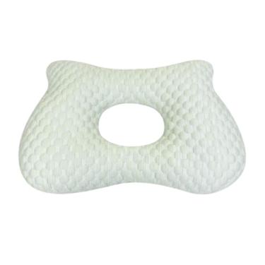 Imagem de Baoblaze Almofada para piercing de orelha, suporte de pescoço, respirável, sem pressão, travesseiro lateral para dormir, almofada para cuidados com as orelhas, Verde 43cmx29cmx9cm