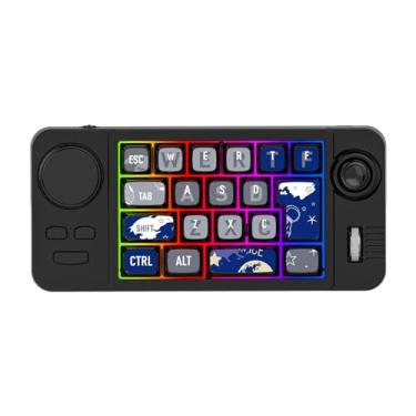 Imagem de MotiveTech Teclado mecânico para jogos com retroiluminação RGB, 22 teclas, joystick para jogos, 9 modos de iluminação para laptop de trabalho, Preto