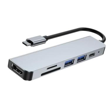 Imagem de Adaptador Hub 6 Em 1 Usb-c Multiporta Com Hdmi 4k 2 Usb 3.0 Porta Sd Pd 100w Para Windows Pc Multiportas Macbook Air M1 M2 M3 M4 M5 Swave