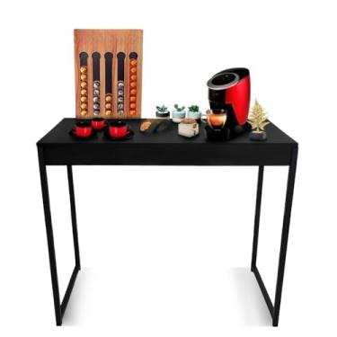 Imagem de Mesa para home office Escrivaninha Industrial Quarto Notebook Escritorio Computador para estudos(Preto)