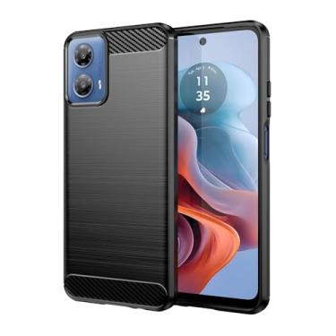 Imagem de Capa Para Motorola Moto G34 (Tela 6.5) Carbon Fiber Leve Fina Maleável (Preto)