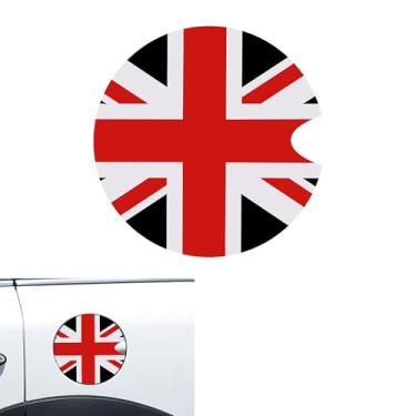 Imagem de TOMALL Decalque de tanque de gasolina compatível com Mini Cooper F55/F56/R60 adesivo de almofada de tanque de combustível padrão bandeira do Reino Unido decalque decalque de tampa de gás acabamento