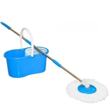 Imagem de Mop Esfregão Profissional Balde com Centrífuga Refil e Cabo Inox Reforçado Balde Centrifugador Mopi