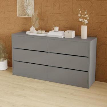 Imagem de Cômoda para Quarto com 6 Gavetas 180 cm 100% MDF Casa Lar - Casa Lar D