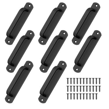 Imagem de Mixizigoz Maçaneta deslizante de porta de celeiro de 14 cm - Puxadores de armário de liga de alumínio para armário, gaveta, garagem, porta de cerca e beliche - corrimão seguro, aderência confortável e