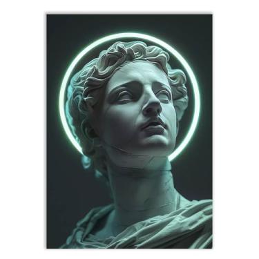 Imagem de Placa Decorativa Estatua Grega Religiosa Auréola Decoração Poster Quarto Sala