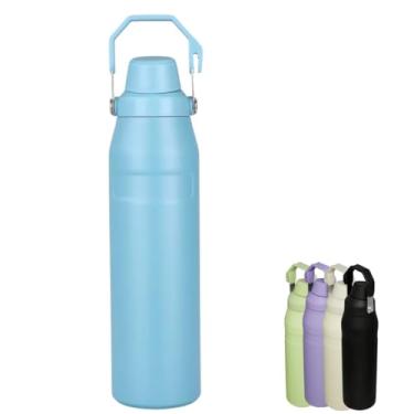 Imagem de Garrafa de Água Térmica Inox 750ml com Alça – Parede Dupla a Vácuo, Conserva Bebidas Geladas e Quentes, Portátil, Resistente (Azul)