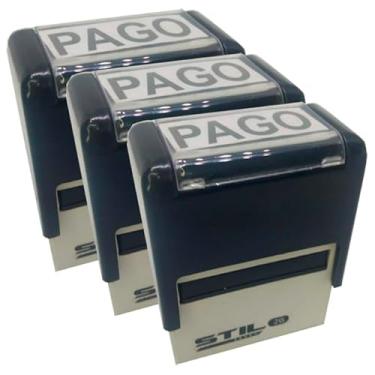 Imagem de KIT 03 CARIMBOS PAGO - AUTOMÁTICOS STILO 20