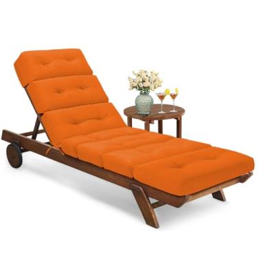 Imagem de Tycdiose Almofadas para espreguiçadeiras para todos os climas, almofada de cadeira de sala de estar ao ar livre, almofada de substituição à prova d'água para móveis de pátio ao ar livre com costas e