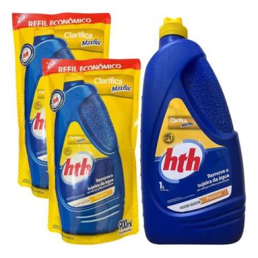 Imagem de 03 Und Clarificante Maxfloc Hth Frasco + 02 Refil