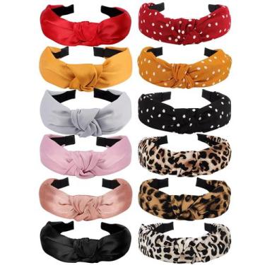 Imagem de Bandanas VELSCRUN para mulheres, pacote com 12 faixas de cabelo, turba