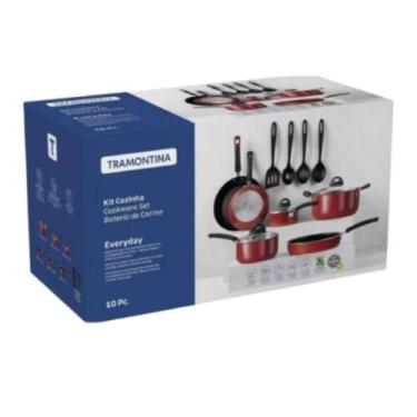 Imagem de Jogo De Panelas Tramontina Com Utensílios Everyday 10 Peças