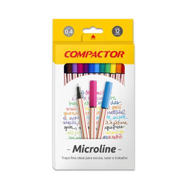 Imagem de Caneta Hidrográfica Compactor Microline 0.4mm com 12 Unidades