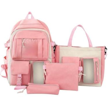 Imagem de Kit Mochila Escolar Passeio Feminina Com Espaço Notebook - HWJ
