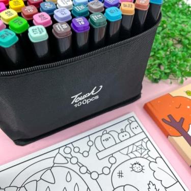 Imagem de Canetas para Pintar Bobbie Goods, Caneta Touch (24, 36, 48, 60, 80, 100, 120 ou 168 Cores) para Livro de Colorir, Marcador - Canetinhas Ponta Dupla - Kicyn (100)