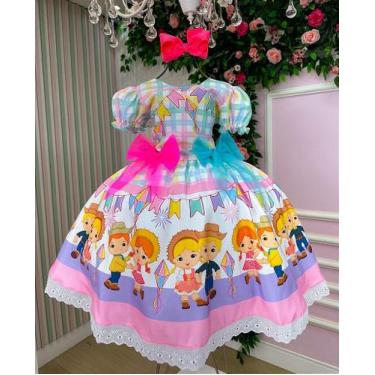 Imagem de Vestido Junino Luxo São João Quadrilha - Tecido Tecnossport Plus - Fab