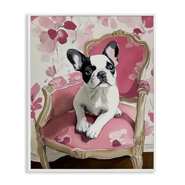 Imagem de Stupell Industries Sweetest Dog empoleirado branco emoldurado, arte giclée, design por Annabelle Hall, 20 x 16