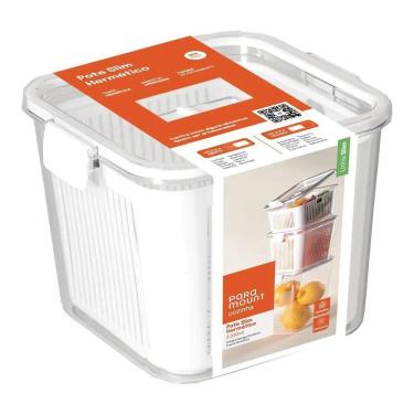 Imagem de Conjunto 3 Potes Multiuso Slim Hermético Quadrado Vedado