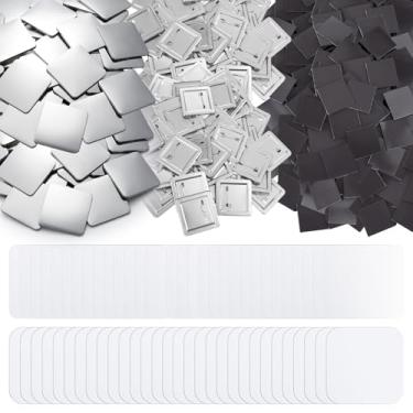 Imagem de Teenyyou 100 conjuntos de 50 mm/2 polegadas suprimentos de botão quadrado peças de botão DIY conjunto de ímãs de geladeira artesanato incluindo ímã, capa de metal, capa traseira de plástico, pinos