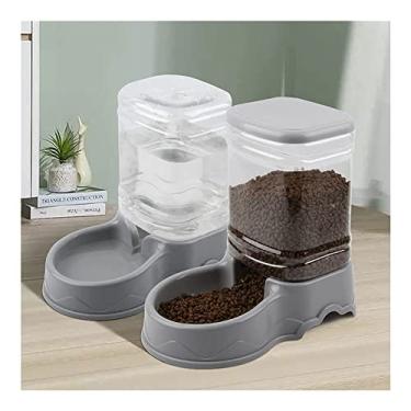 Imagem de Conjunto de comedouro e dispensadores de água de 3,5 L, desconectados, tigela de água para cães e dispensador automático de comida de gato para bebedouro pequeno, médio e grande para gatos (cor
