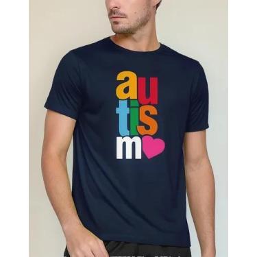 Imagem de Camiseta Camisa Adulto Feminina Masculina Algodão Campanha Abril Azul 