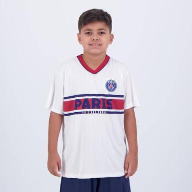 Imagem de Camisa PSG Wit Infantil Branca - Braziline, 8 ANOS