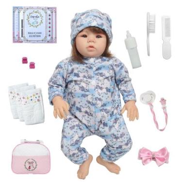 Imagem de Bebe Reborn Abigail Fio a Fio Corpo Silicone Pijama Itens - Cegonha Re