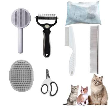 Imagem de Kit de higiene POSAPET Escova de higiene para gatos para cabelos compr