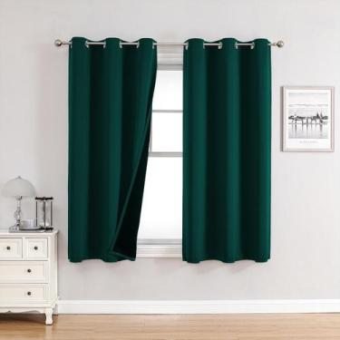 Imagem de Cortinas ChrisDowa 100% Blackout para quarto verde floresta