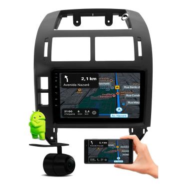 Imagem de Multimidia 2 Din 9 Android Polo Hatch Sedan 2003 Até 2011 Android Auto Car Play Sem Fio + Câmera Ré